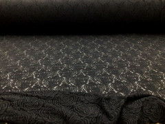 Embroidered Stretch Lace Apparel Fabric Sheer Rose Floral Black YY113