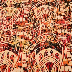 Luau BTY Banyan Batiks Oranges Black Geometric