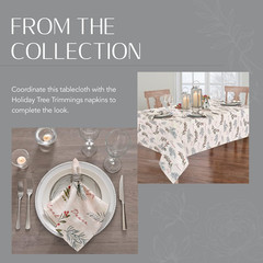 Home Fashions Holiday Tree Trimmings Wrinkle Resistant Fabric Christmas Tableclo