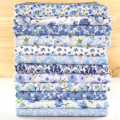 12 Blue Precut Charm 10″ squares Floral Cotton Fabric Quilting Bundle DIY Sewing