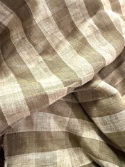 100% Flax Linen Fabric Multi Color Check Yarn Dyed Medium 57″ Wide