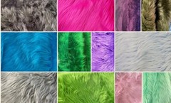 Shaggy Faux Fur Fabric Quarter Pieces – Assorted Colors