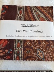 Lot of 5 Moda Charm Squares By Barbara Brackman Civil War Reproduction Fabric