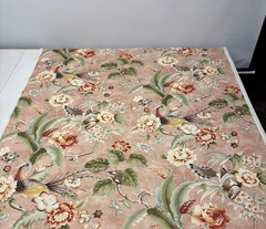 P KAUFMANN PASSERINE PAVILLION BLUSH PINK GREEN BIRD FLORAL FABRIC BY YARD 54″W