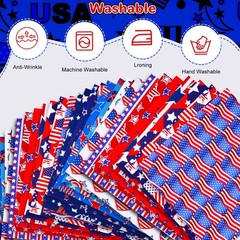 Patriotic Quilting Fabric Squares 10×10 Inch 60pcs Stars & Stripes Precut Bundle
