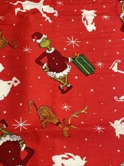 HOW THE GRINCH STOLE CHRISTMAS BY KAUFMAN Red Cotton Fat Quarter 18×21” New