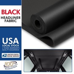Flat Knit Headliner Flame Retardant Fabric Replace Car Roof Medium Black 60″×60”