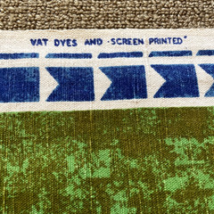 VTG 60s 5th Avenue Design Screen Printed Fabric Mid Century Modern 56 x 50 Blue