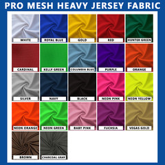 Pro Mesh Heavy Athletic Jersey Fabric – 58″ Wide – Medium Holes – Multiple Color