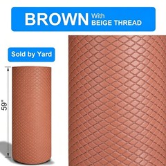 59″ W Vinyl Faux Leather Fabric Car Upholstery Home DIY Quilted 1/3/5 Yard Brown