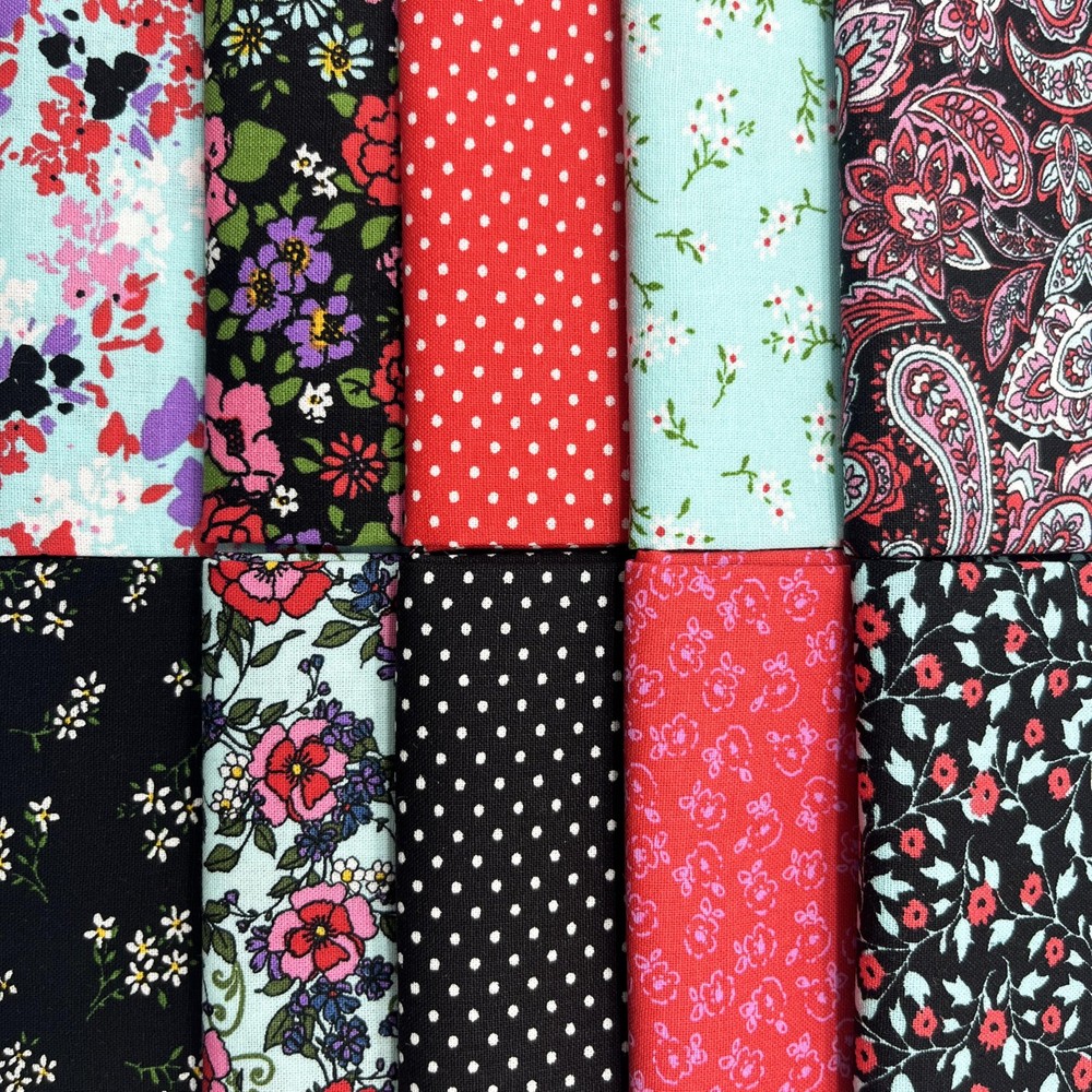 10 PCS Floral Cotton Fat Quarter Fabric 18×21 Inch Sewing Quilting Patchwork