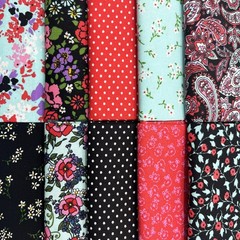 10 PCS Floral Cotton Fat Quarter Fabric 18×21 Inch Sewing Quilting Patchwork