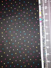 Black With Colorful Hearts 2005 Fabric Traditions Cotton 1/2 Yard (18 By 44”)