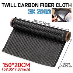 4.92ft x 7.87″ Carbon Fiber Fabric Roll Carbon Fiber Sheet Cloth 3k/200g For Car