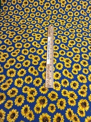 MDG Sunflower Dance on Royal Blue 100% cotton fabric by yard 36 x 44 Sunflowers