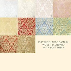 10 COLORS / 110″ Wide Damask Soft Sheen Jacquard Fabric