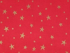 1 Yard Red Fabric With Gold Stars Cotton Brother Sister 44 In Wide Quilt Craft