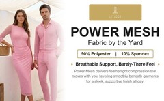 Power Mesh Fabric by the Yard 2-Way Stretch 90% Polyester Spandex Knit Lining