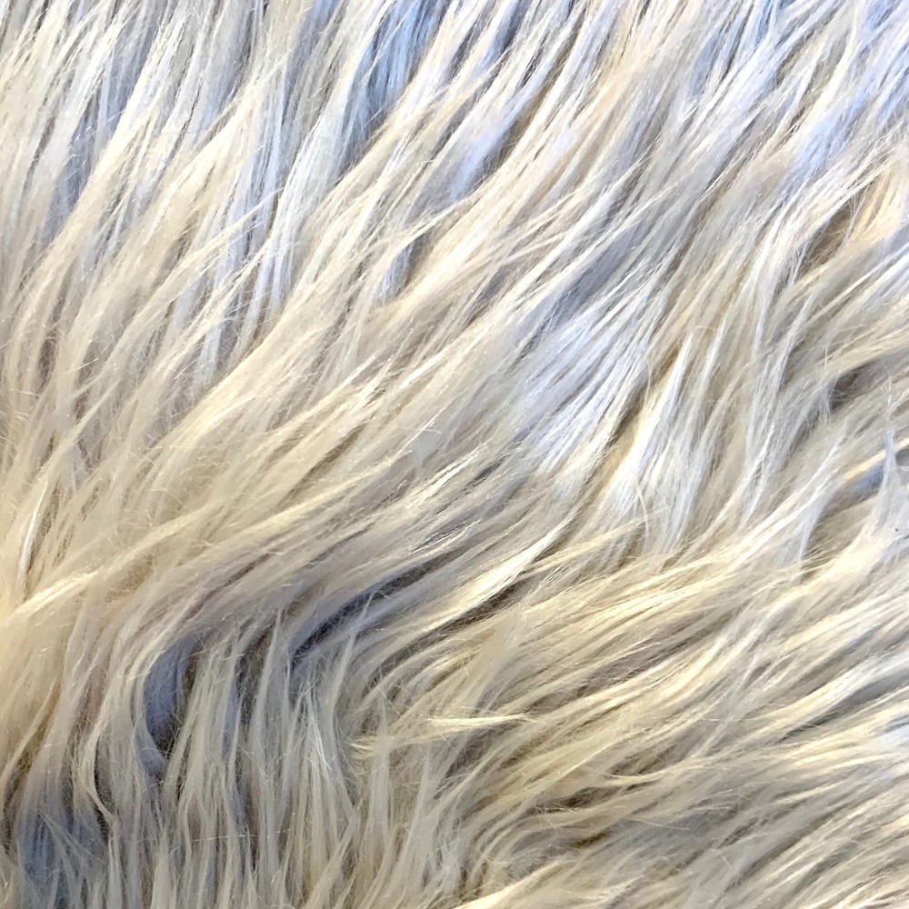 Eden SILVER Shaggy Long Pile Soft Faux Fur Fabric for Fursuit, Cosplay Costume,