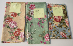 3 – 1/2 Yard X Cuts Cotton Large Floral Fabric With Roses MB Textiles + Unknown