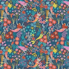 THREAD & INK – Siren Seas by Helen Black – Coral Queens ,1/4 yard