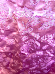 Rose Mauve brocade with gold color Jacquard fabric Satin Floral By the Yard 46″w