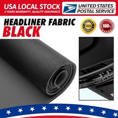 Flat Knit Headliner Flame Retardant Fabric Replace Car Roof Medium Black 60″×60”