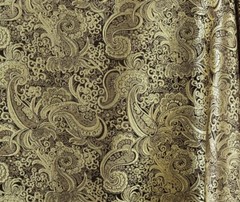 GOLD BLACK Paisley Metallic Brocade Fabric 60” Sold By The Yard