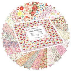 42 Pieces 10″ Pre-Cut Floral Prints Cotton Fabric Squares — Layer Cake Quilti…