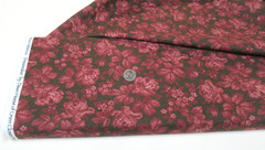 MARCUS quilt-craft fabric VINTAGE FLORAL wine 2 yds (r-521166) Dressmaker