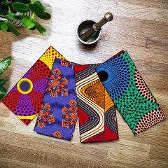 50 Pcs 25 x 25 cm/9.8 x 9.8 inches Polyester African Fabric Square No Repeat