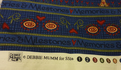 SET OF FOUR DEBBIE MUMM COTTON FABRIC REMNANTS UNDER 45” W VARYING LENGTHS