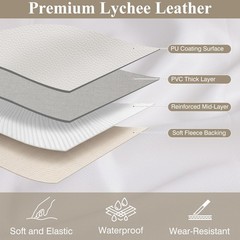 Faux Leather Fabric, 55″ W 1.15MM Thicken Marine Vinyl Upholstery Fabric by T…