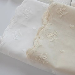 60s Cotton Embroidered Eyelet Lace Fabric 135-145cm Dress Shirt Kids Craft