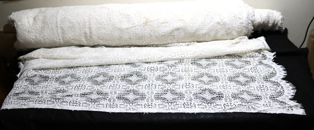 Rare Vintage Cotton Nylon Lace NOS” 48″ Across Natural Color by the Yard