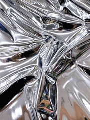 Silver 54″ Wide Upholstery Chrome Mirror Reflective Vinyl Fabric By The Yard
