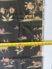 Kingsway Fabric Sharma Tropical Animal Elephant India Black 35”x54”Cotton