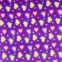 Colorful Hearts Allover Print Fleece Fabric – 60″ Wide – Sold by The Yard & Bolt