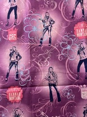 Hannah Montana Pop Star Cotton Fabric 1/2 Yard (18 By 44”) New