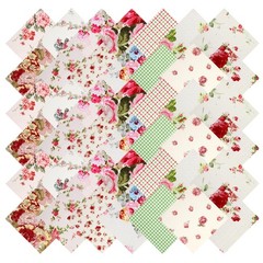42Pcs Pink Charm Packs for Quilting, 100% Cotton Fabric Squares 5 x 5Inch