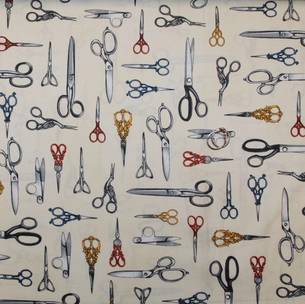 BonEful Fabric FQ Cotton Quilt Silver Sewing Machine Embroidery Scissors Shears