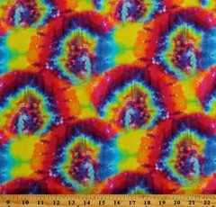 Cotton Rainbow Tye Dye Tie-Dye Colorful Swirls Fabric Print by the Yard D76C7.75
