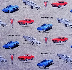 Pontiac GTO VINTAGE CARS NEW COTTON FABRIC 16 & 1/4″x43″ *PRE CUT PIECES* Rare!!