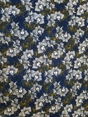Navy floral Printed spandex stretchable Fabric wrinkle resistant 60” W Sold BTY