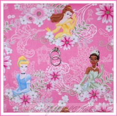 BonEful Fabric FQ Cotton Quilt VTG Disney Princess Flower Girl Belle Cinderella