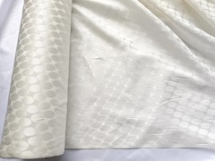 Polka Dots Fabric 54” Wide 12.6Momme Ivory White Mulberry Silk Cotton Charmeuse