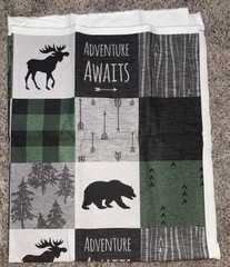 Fabric in Adventure Awaits Quilt- Pine Green Black And Grey