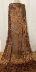 100% Burnout Silk Satin Rich Copper Bronze French Georgette Fabric 2yds 52″ Wide