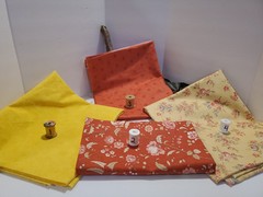 Cotton Blend Fabric for Quilting Sewing Hobbies – Yellow & Salmon Colors