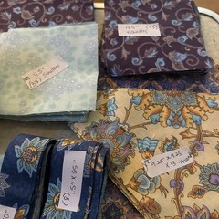 Quilt Finishing Fabric Lot 2 Block of the Month Setting Kits Floral Paisley Blue